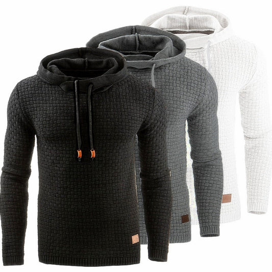 Men's jacquard long-sleeved hooded shirt
