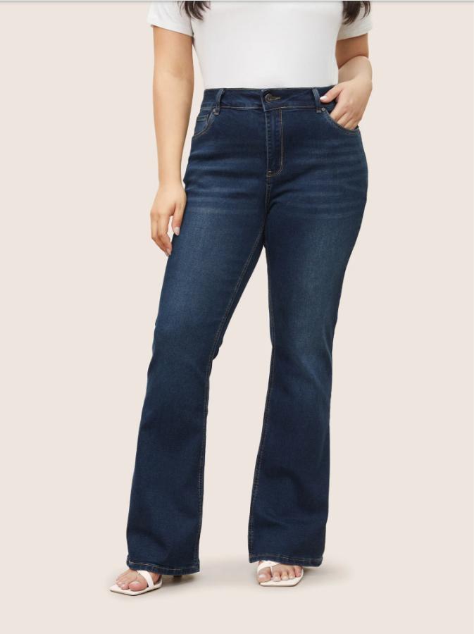 Vaqueros vintage ajustados para mujer 