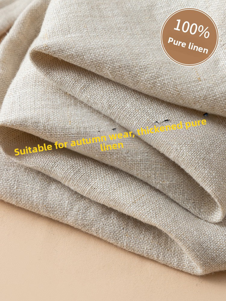 Linen Wide-Leg High-Waisted Pants