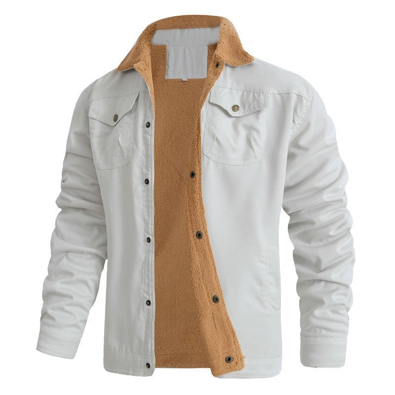 Fleece-lined cotton jacket outerwear