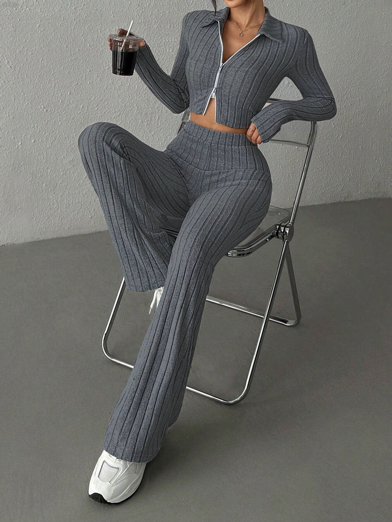 Women's Short-Sleeved Casual Sweatshirt Set