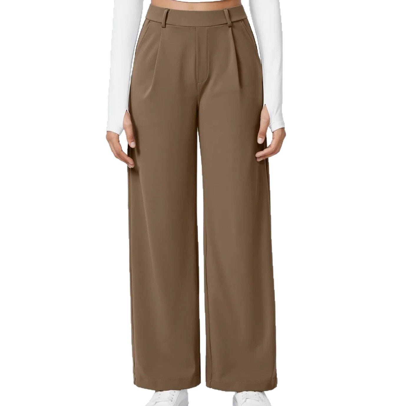 Women's High Waist Straight Pants for Outdoor Sports and Leisure