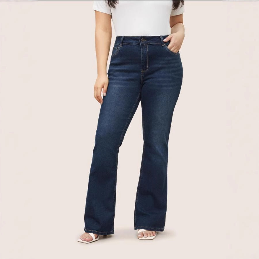 Vaqueros vintage ajustados para mujer 