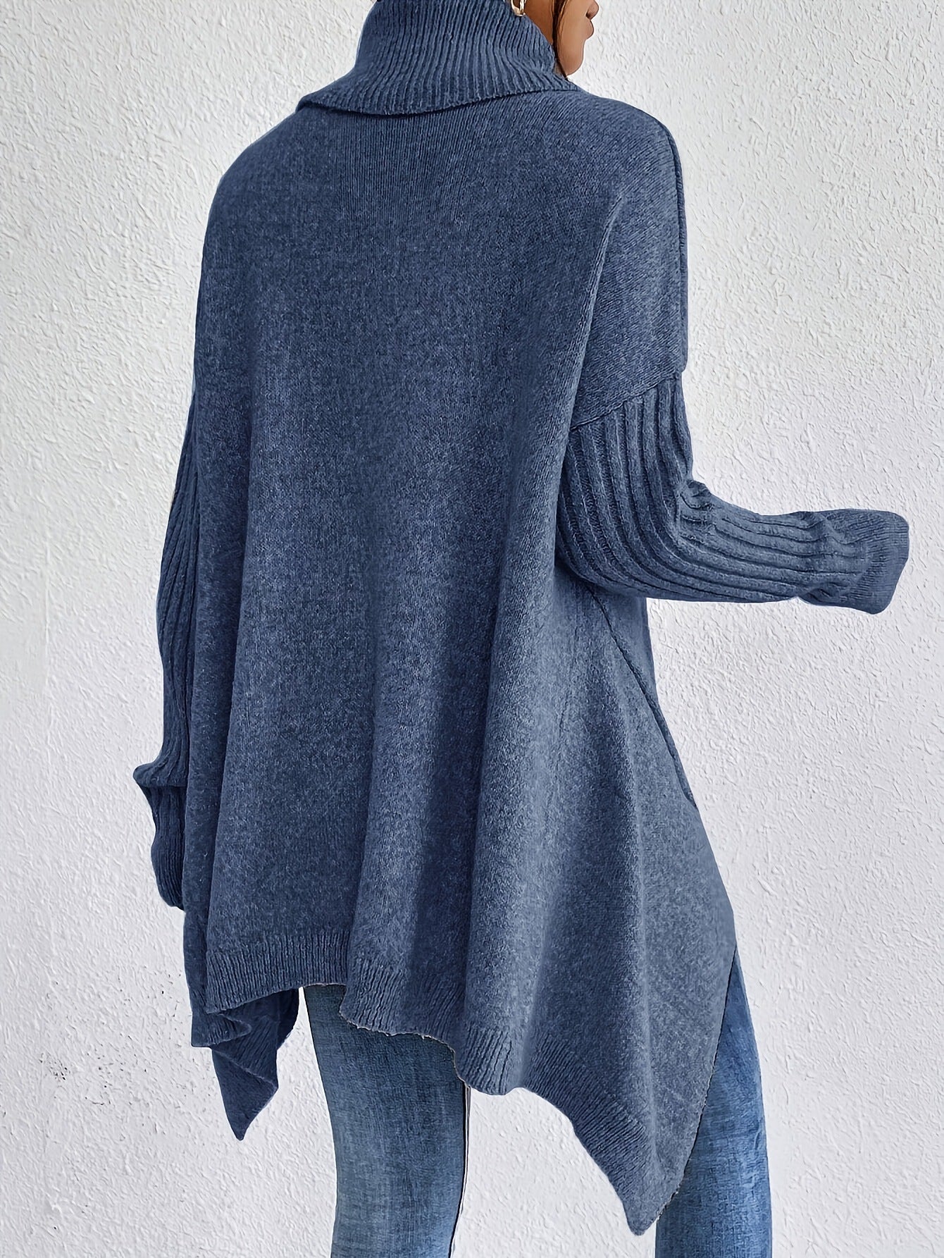 High-Neck Chunky Knit Sweater
