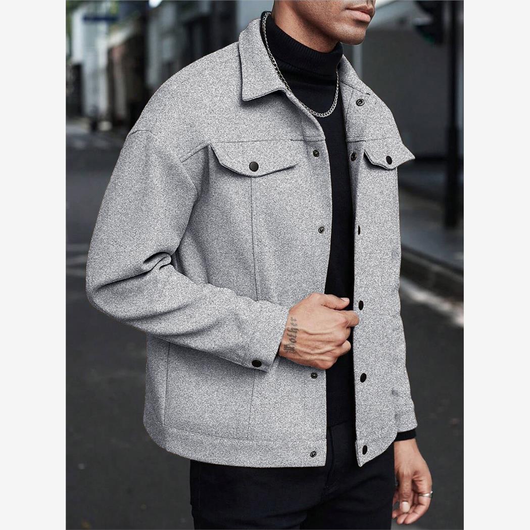 Collared woolen coat