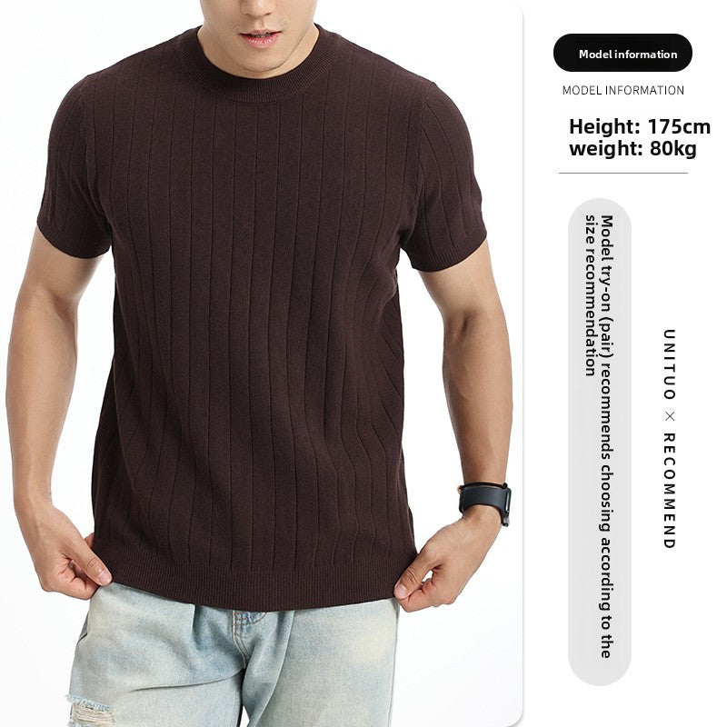 Ribbed Texture Knit T-Shirt