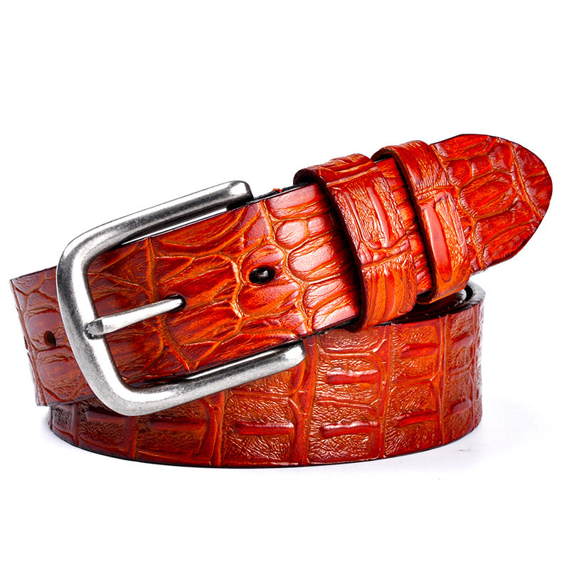 Men's Genuine Leather Crocodile Pattern Belt