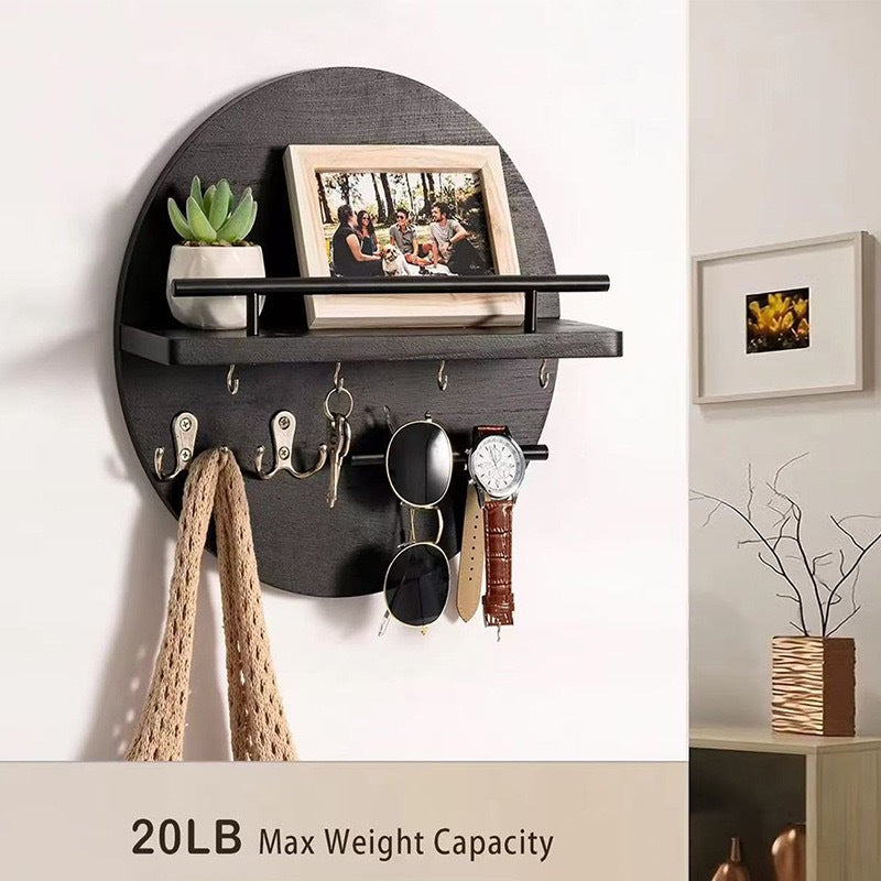 Round Wooden Wall Shelf