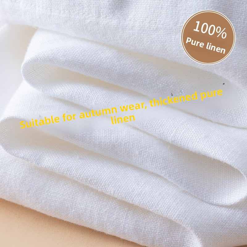 Linen Wide-Leg High-Waisted Pants