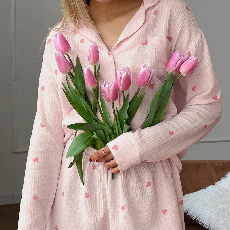 Heart print pajama for women