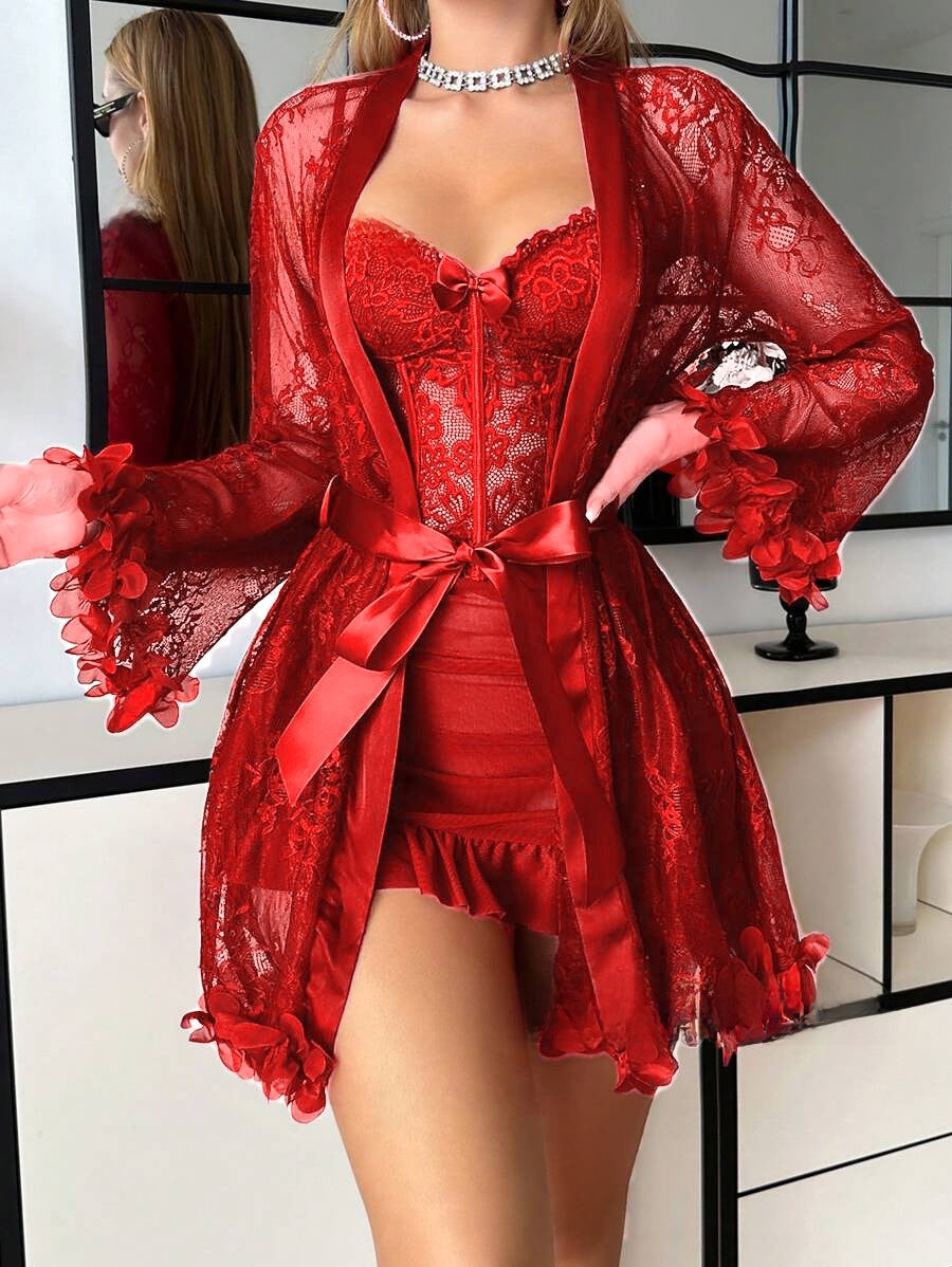 Elegant see-through women's lingerie set