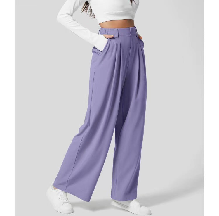 Lady high-waisted wide-leg pants