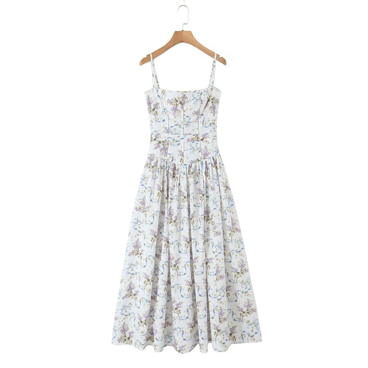 Floral Print Sleeveless Long Dress