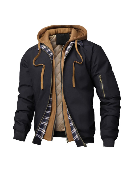 Quilted cotton hoodie