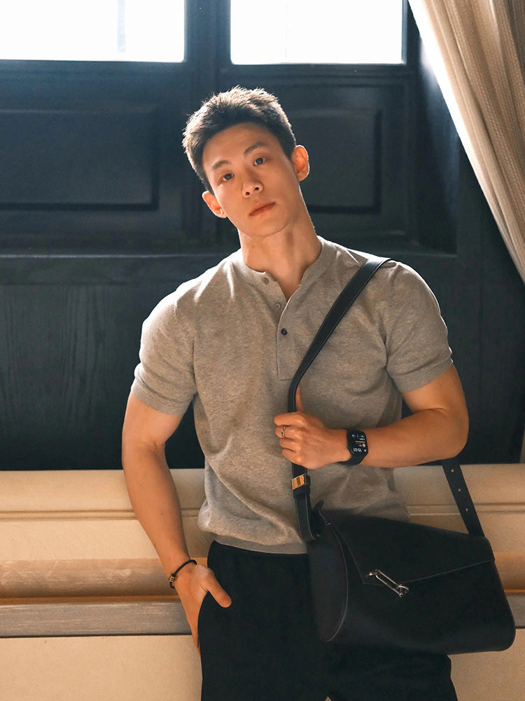 Henry collar short sleeve