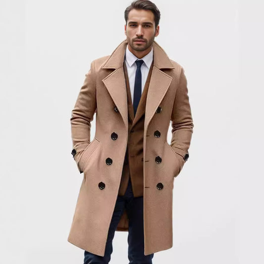 Double-breasted wool coat