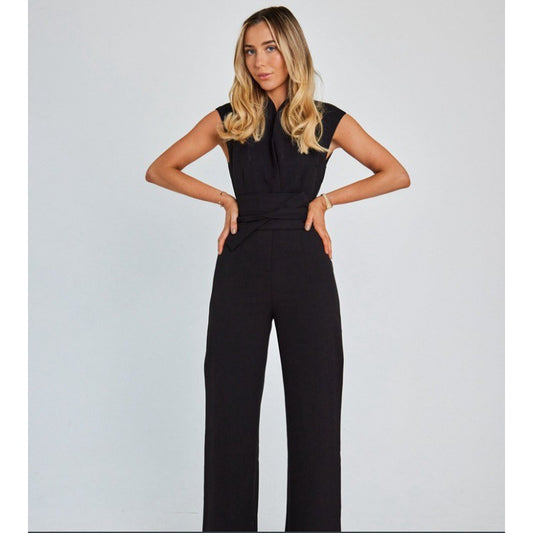 Women's sleeveless slimming wide-leg one-piece pants