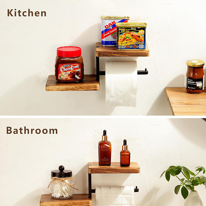 Foldable Wood Bathroom Storage Rack