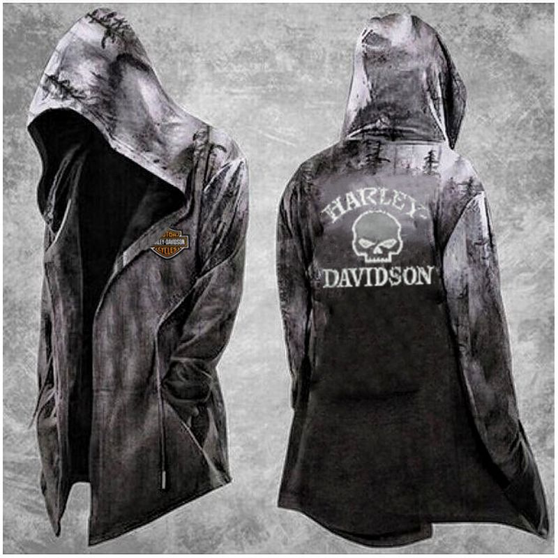 Loose hooded sweatshirt jacket