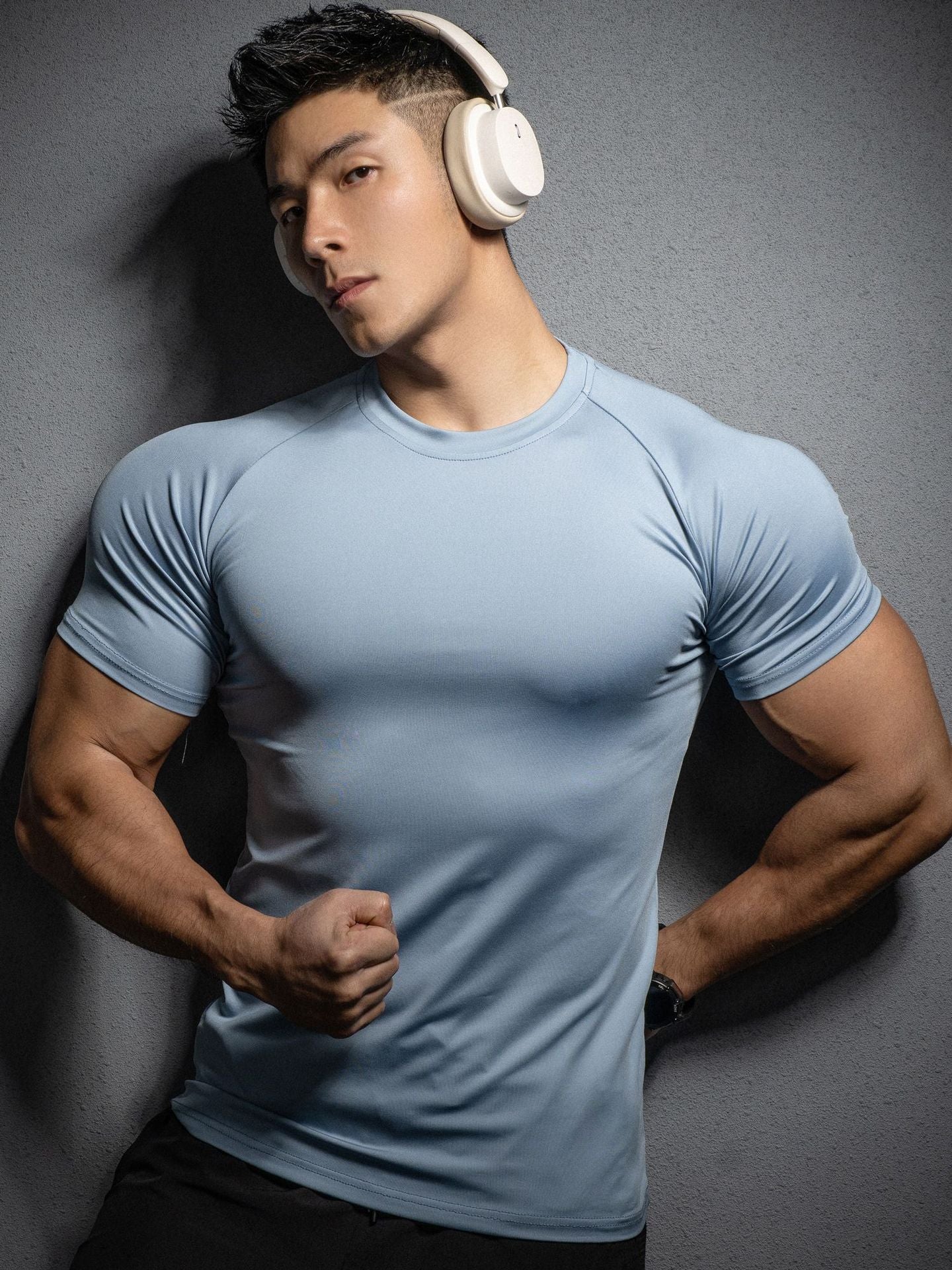Camiseta deportiva elástica de secado rápido para hombre 