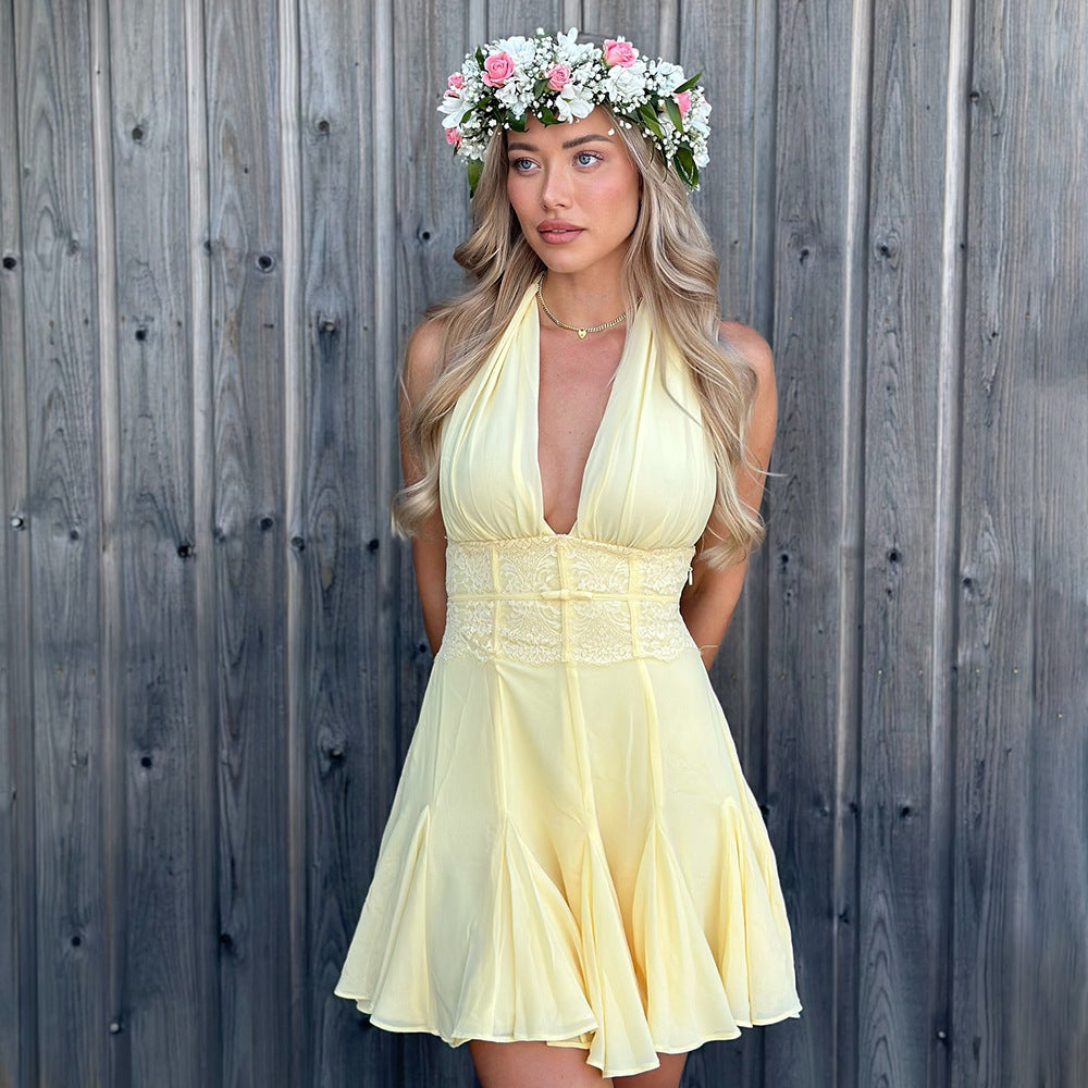 Sexy open-back design Strap Dress