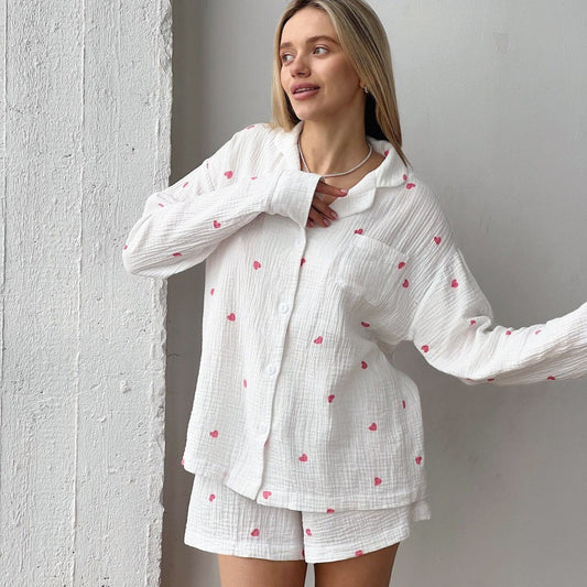 Heart print pajama for women
