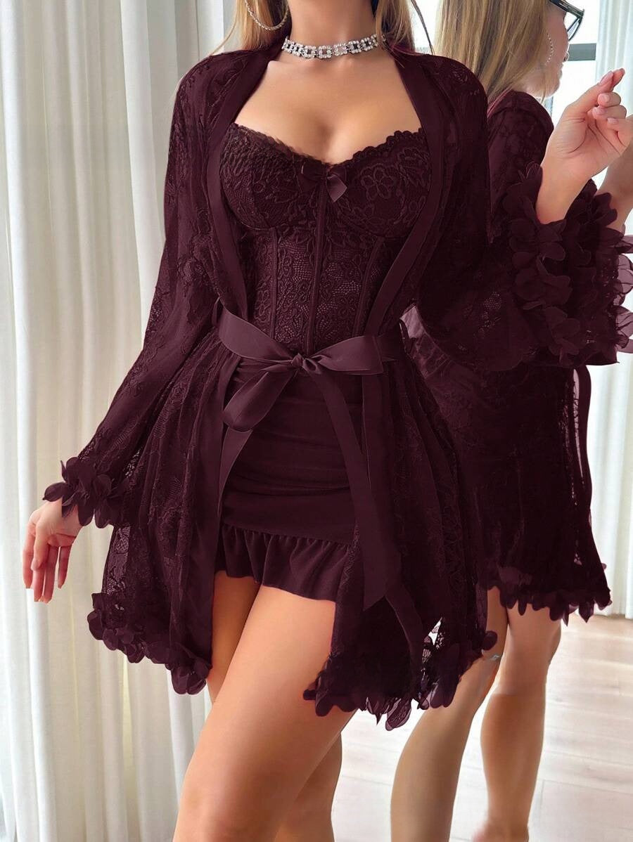 Elegant see-through women's lingerie set