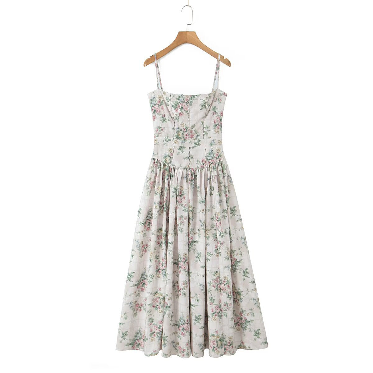 Floral Print Sleeveless Long Dress