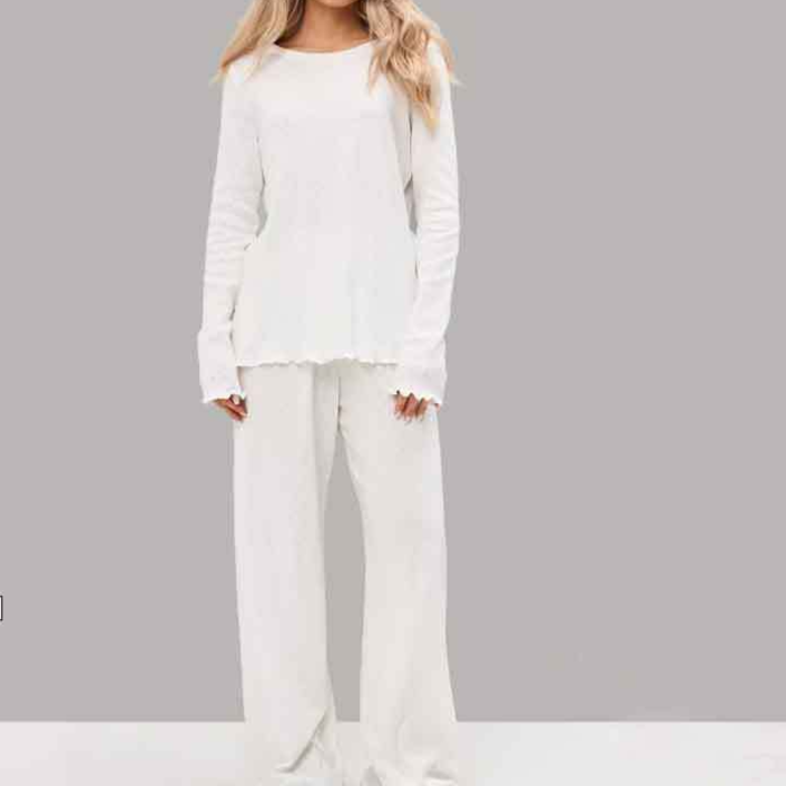 Women's round neck, long sleeves cotton pajama