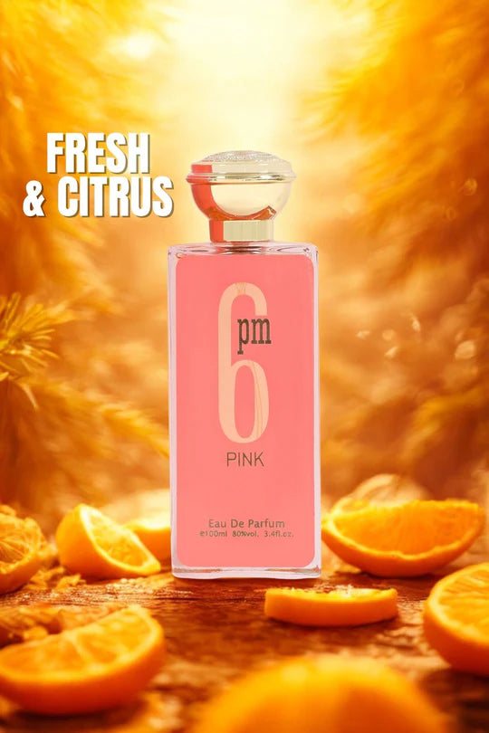 6 PM PINK SPRAY PERFUME EAU DE PARFUM FOR WOMEN - 3.4FL.OZ.