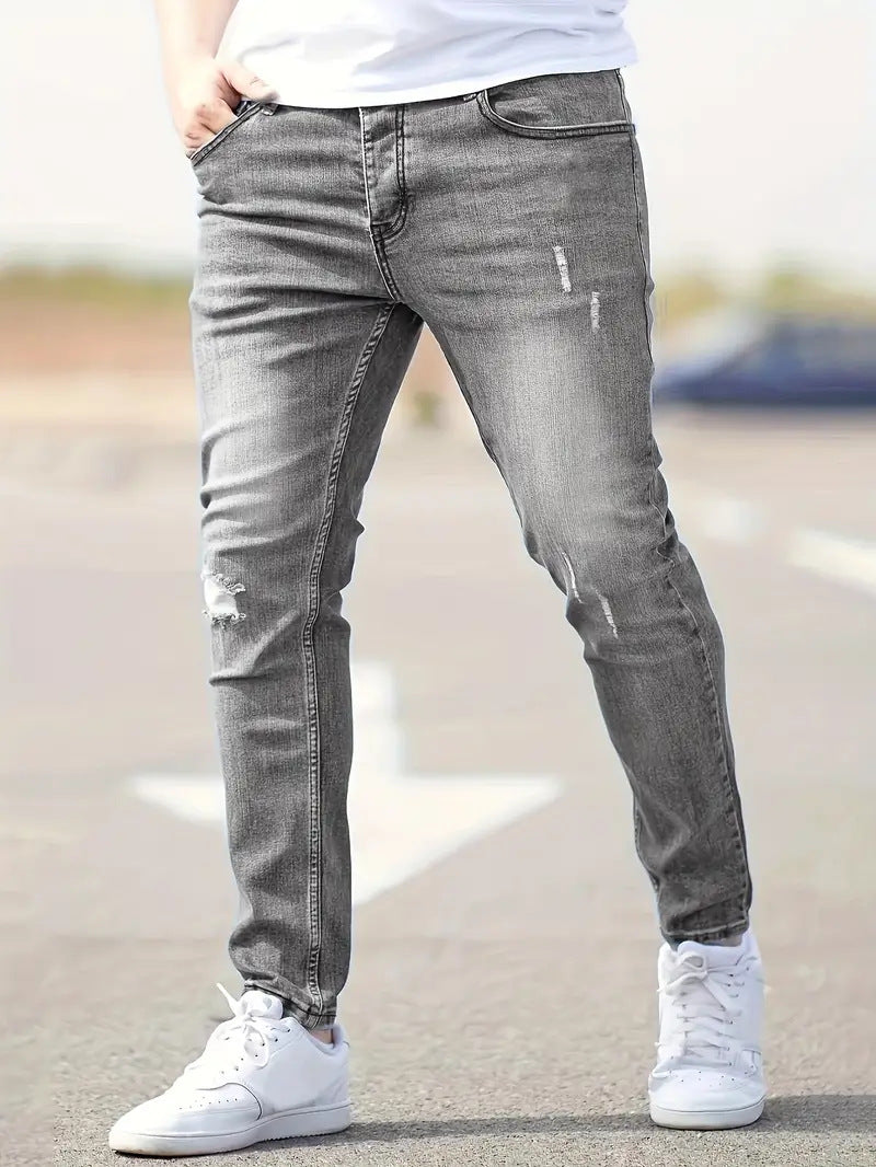 Men's stretchable ankle-length jeans