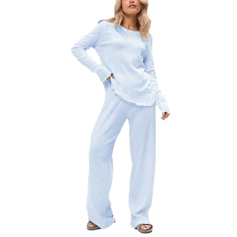 Women's round neck, long sleeves cotton pajama