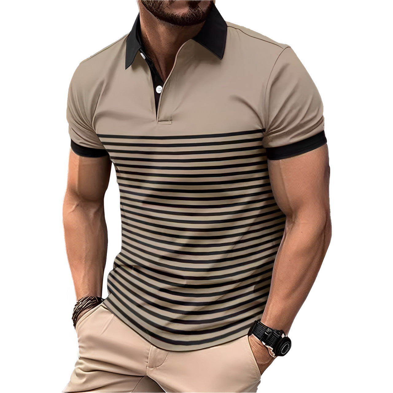 Men's Striped Polo Shirt