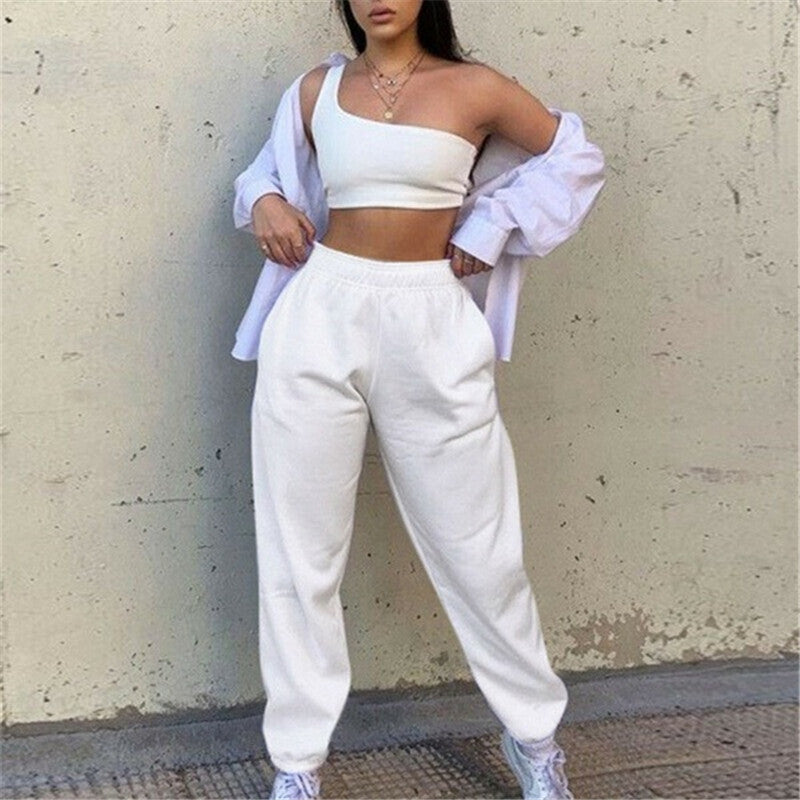 Pantalones de mujer de tiro alto