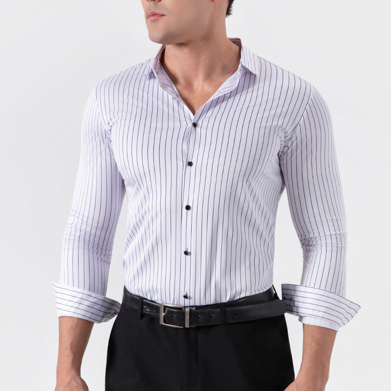 Four-way stretch  Men's Striped Shirt