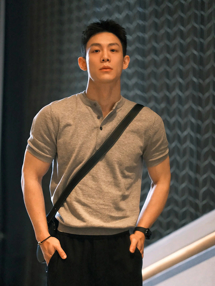 Henry collar short sleeve