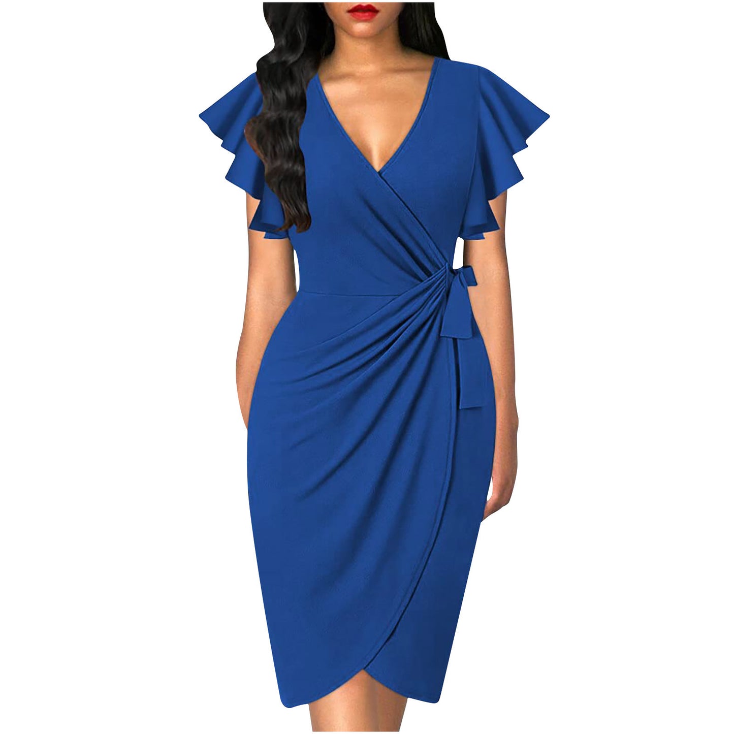 Elegant Twist Waist Pleated Dress