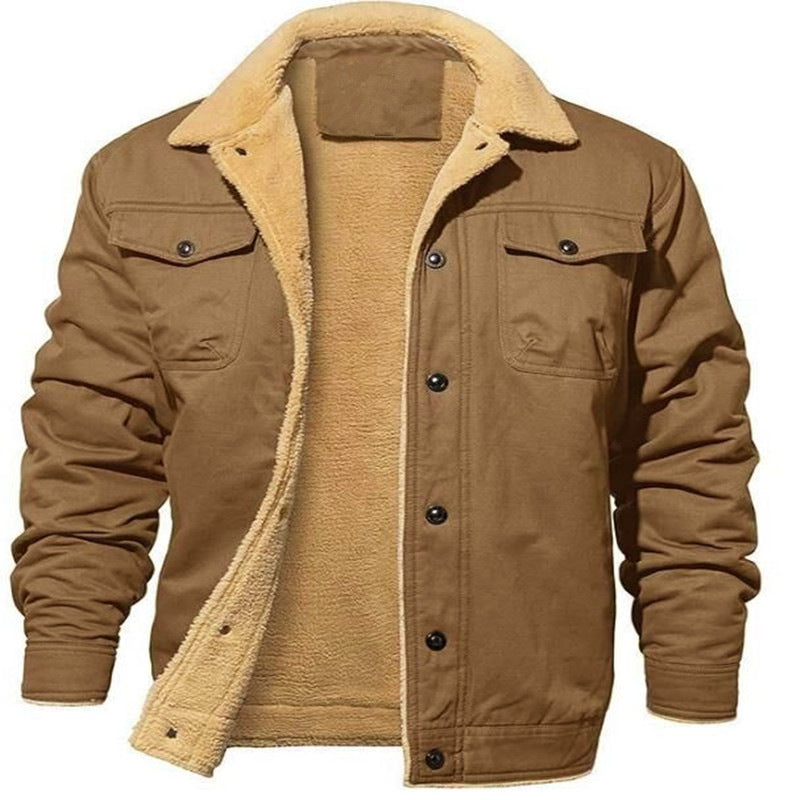Fleece-lined cotton jacket outerwear