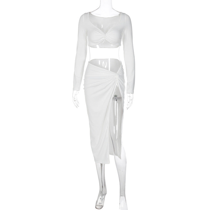 R Long-Sleeved V Neck Suit