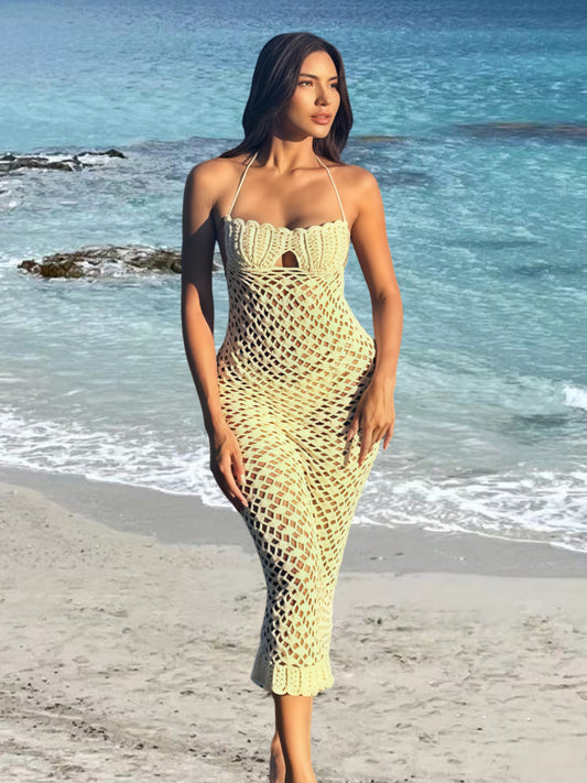 Elegant open-back styling Beach Dress