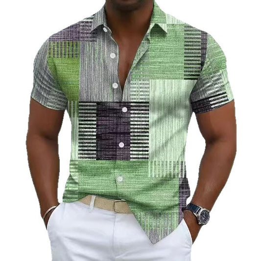 Mens Floral Print Short Sleeve Shirt
