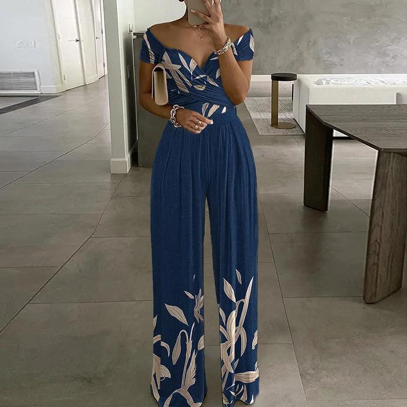 Printed Elegant High Waist Pants