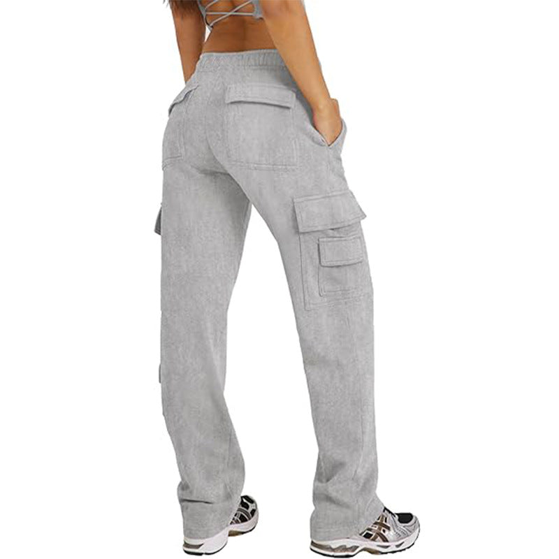 Pantalones cargo casuales holgados con múltiples bolsillos 