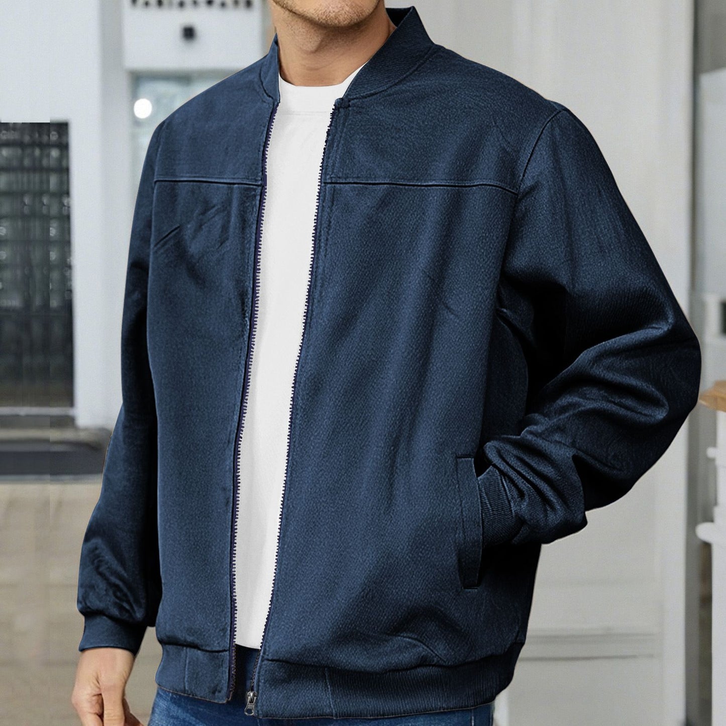 Stand collar pilot jacket