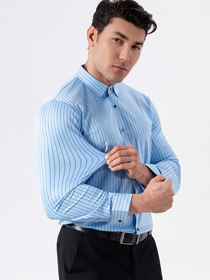 Four-way stretch  Men's Striped Shirt