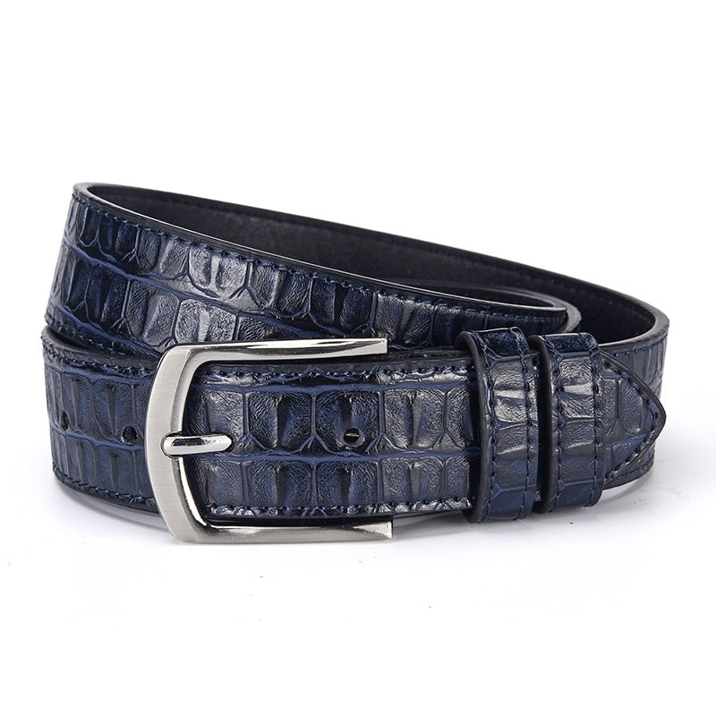 Men's Crocodile Pattern Pin Buckle Belt