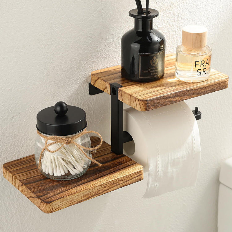 Foldable Wood Bathroom Storage Rack