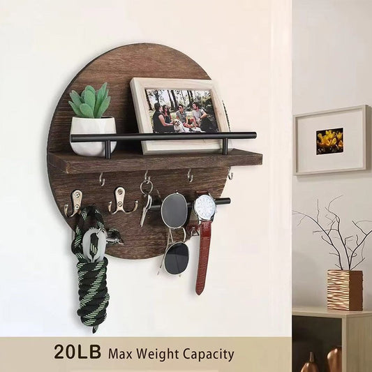 Round Wooden Wall Shelf
