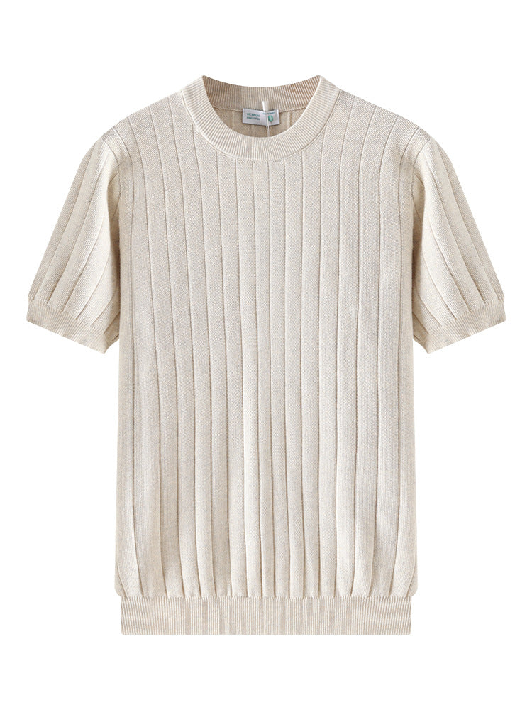 Ribbed Texture Knit T-Shirt