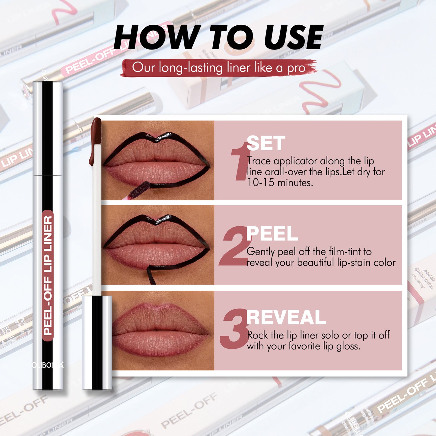 Peel-Off Lip Liner Moisturizing Long-Lasting